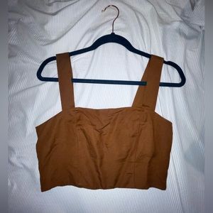 Linen cropped tank